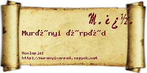 Murányi Árpád névjegykártya