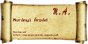 Murányi Árpád névjegykártya
