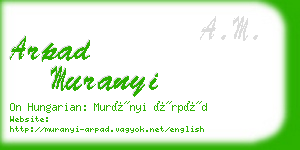 arpad muranyi business card